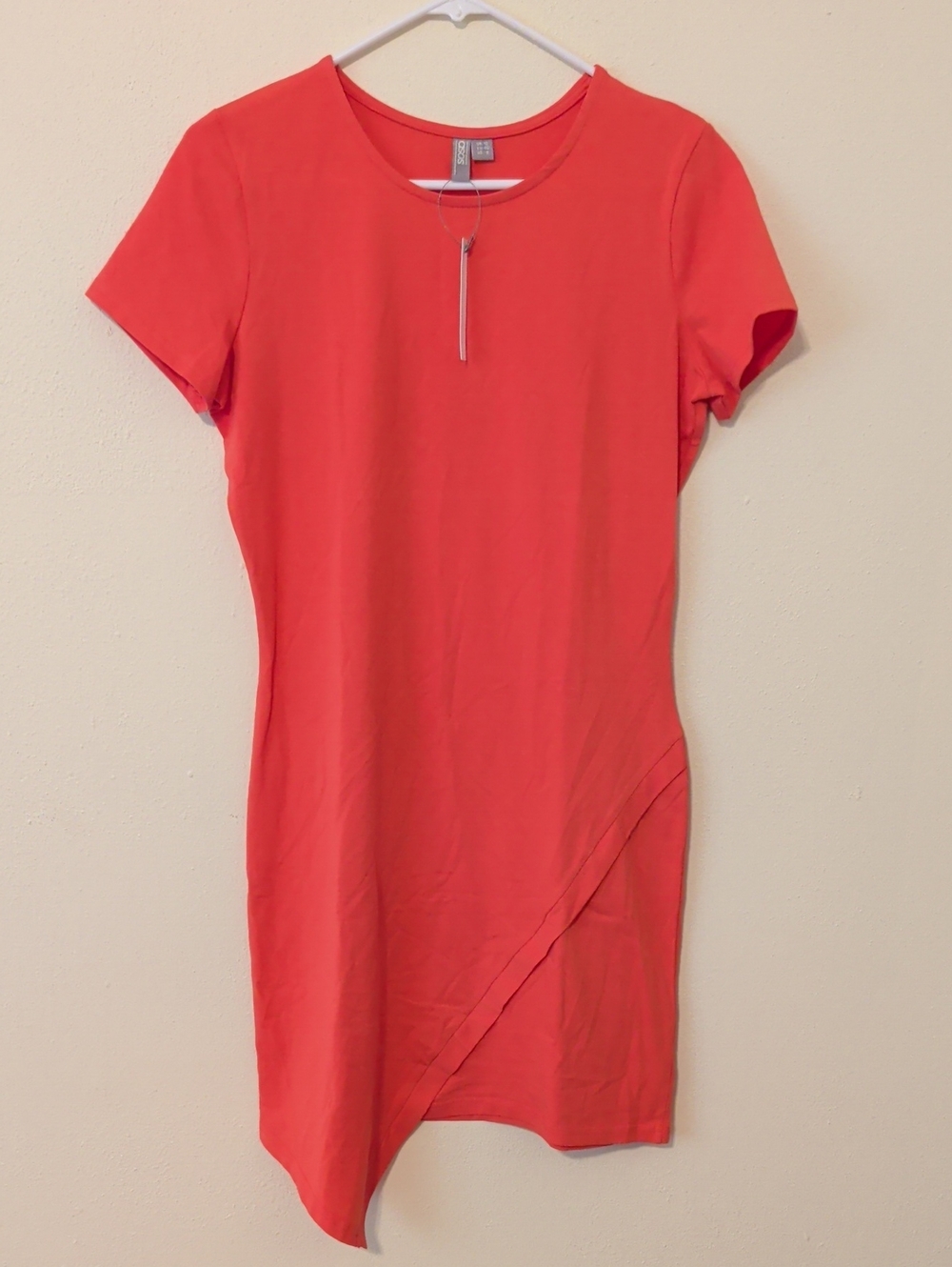 Asos Coral Short Sleeve Shift Dress